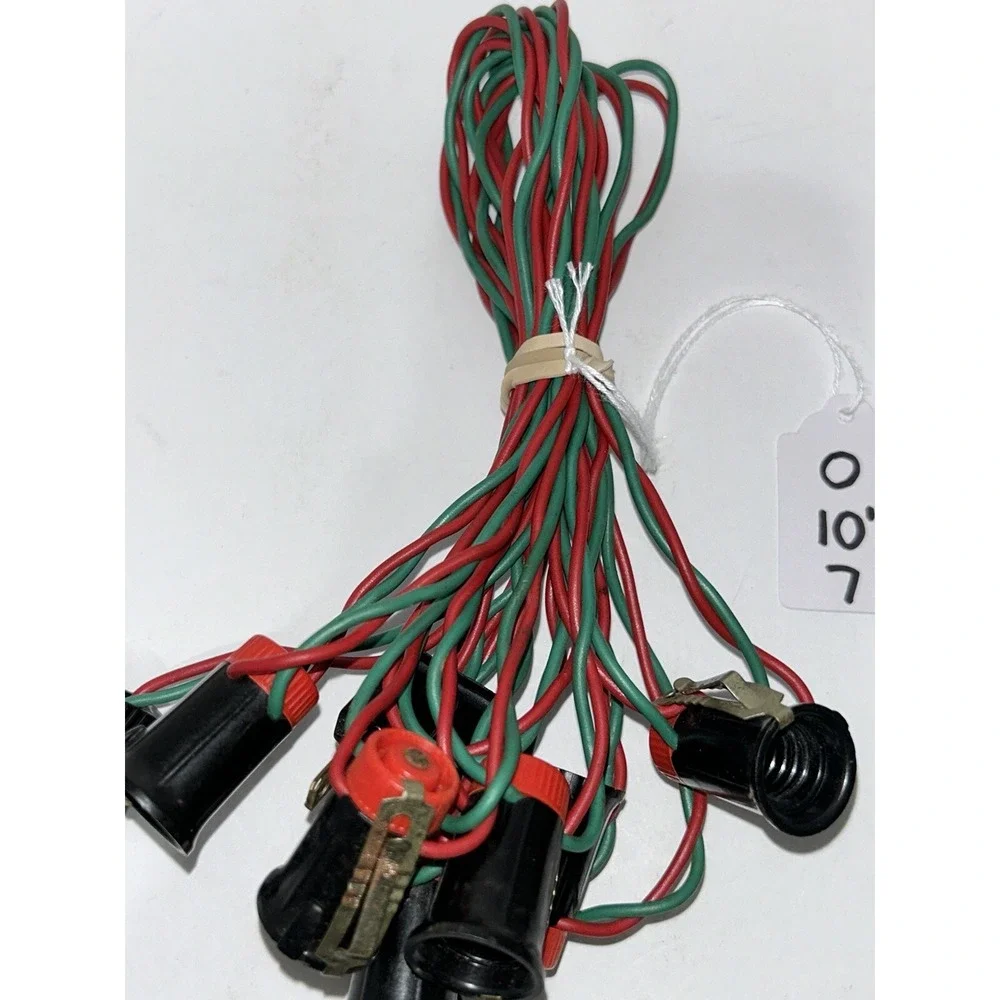 C-7 Bulb Green String Light Strands 7‎ Lights No Bulbs Tested Works (2) Vintage